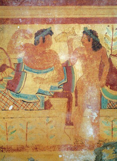 The Funeral Banquet (detail) by Etruscan